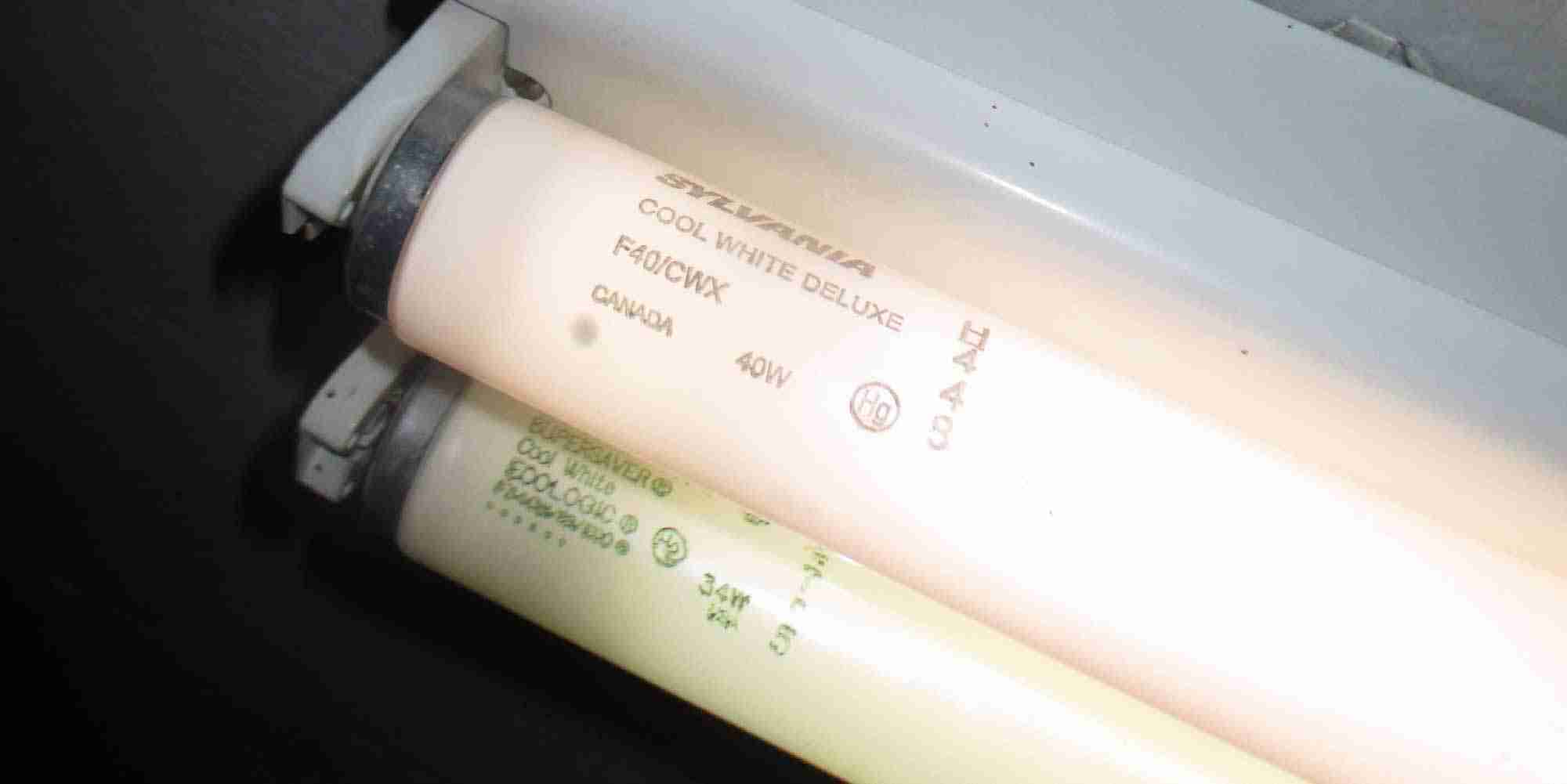T12 fluorescent tube light bulbs being phased out and replaced with more efficient lighting