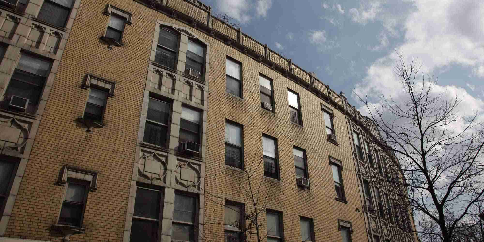 Multifamily residential building facade in the Bronx, New York representing buildings impacted by NYC fossil fuel reduction policies
