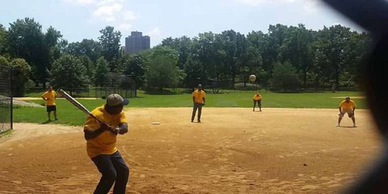 WAP staff playing softball during AEA’s Summer Games in Central Park