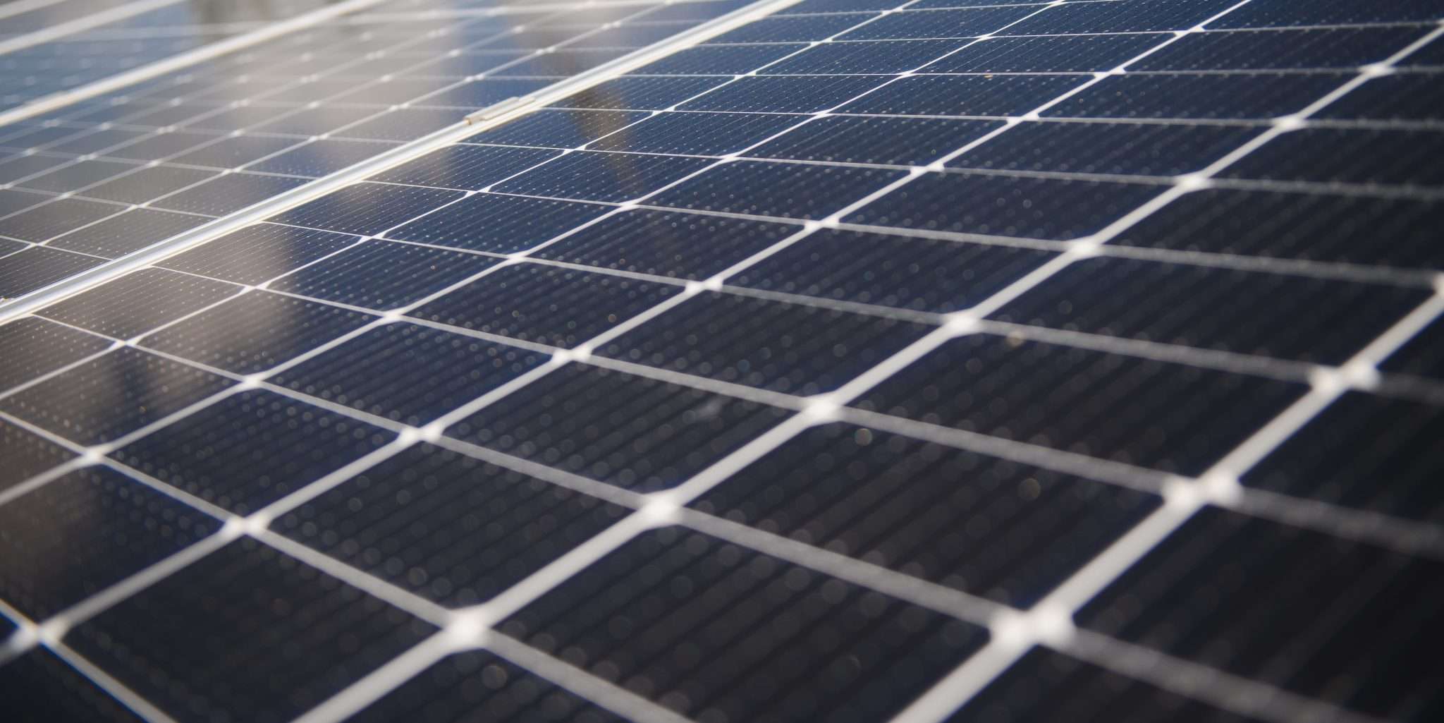 Close-up of solar panels generating renewable energy