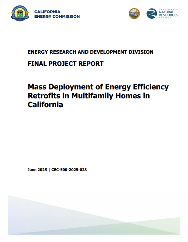 Final project report titled “Mass Deployment of Energy Efficiency Retrofits in Multifamily Homes in California” by the California Energy Commission