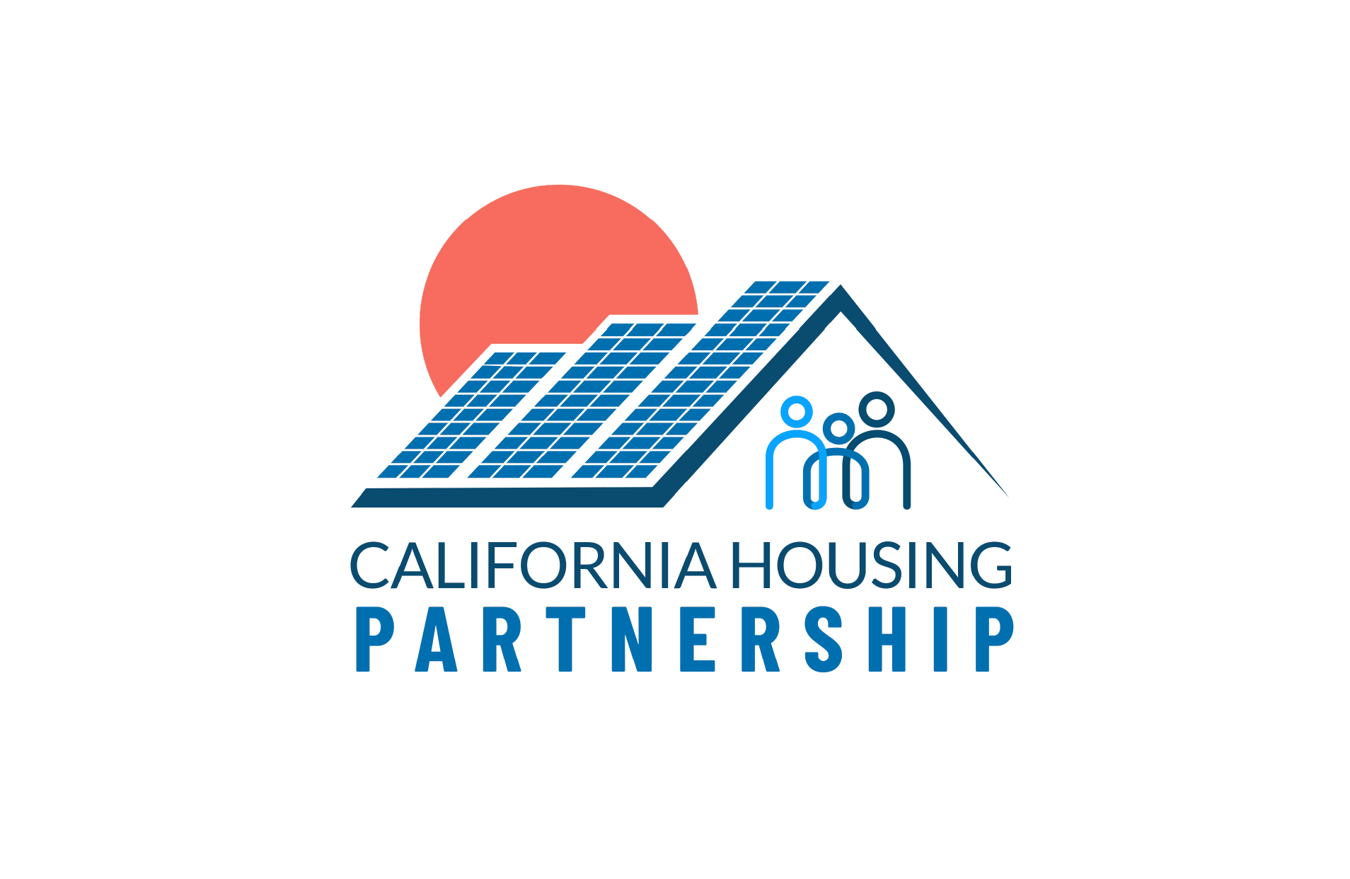 California Housing Partnership logo with solar panels, rooftop outline, and community figures