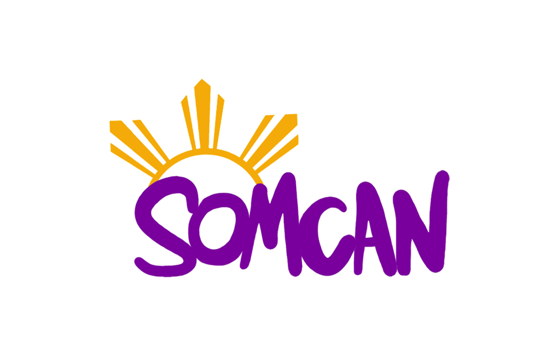 SOMCAN logo with purple lettering and yellow rising sun graphic